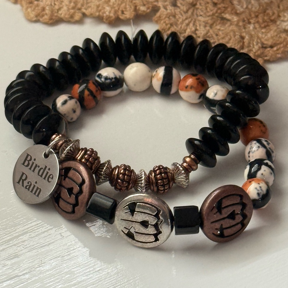 Black and Brown Beaded Bracelet Set